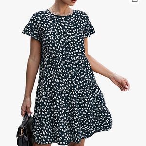 Ruffle leopard mini dress